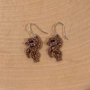 cute little sparkly monkey earrings
